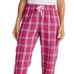 Pijama de franela fucsia oscuro sólido para mujer, Pantalones suaves y acogedores, transpirable, cintura elástica, ropa de dormir para dormir cómoda, Regular - Product Image 5