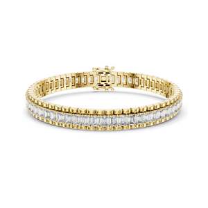 Luxury 12 CT Lab Diamond <b>Baguette</b> Tennis <b>Bracelet</b> VVS-VS EF CVD Diamonds 18KT, 14KT, 10KT Gold & 925 Silver Rose, Yellow, - Product Image 1