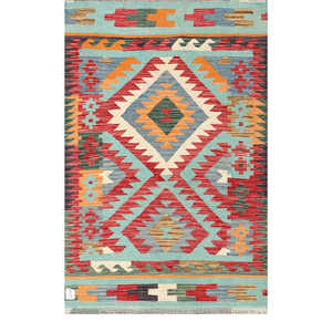 พรมกิลิมไมมาณา อัฟกานิสถาน ขนาด 157 x 101 ซม. ชุดพรมพื้นที่แบบดั้งเดิมของชาวอัฟกัน - Product Image 1