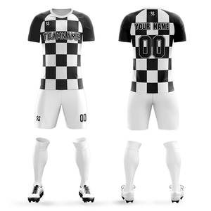 Ensemble de vêtements de football à sublimation personnalisée Kits de football pour adultes à prix bon marché avec maillots originaux imprimés par transfert à chaud - Product Image 3