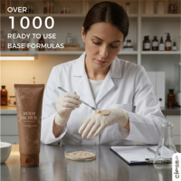Gommage Corps et Visage Anti-âge Raffermissant Exfoliant à la Camomille, à l'Aloe Vera et à la Vitamine E, Sans Cruauté Animale, Parfum Lotus, Marque Privée OEM ODM