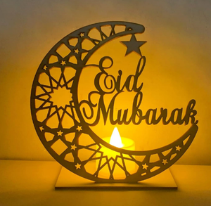 Fer métal croissant de lune décor islamique cadeau de l'Aïd Ramadan décor de table Ramadan Eid lune élégant accent de table - Product Image 1