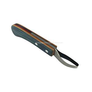 Equipo de herrador, cuchillo para pezuña de absceso, mango de madera, cuchillo para pezuña, estilo de bucle, cuchillo para recortar pezuña de caballo, herrador, caballo equino - Product Image 2