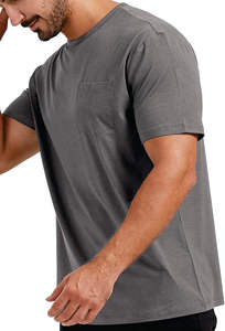 Camiseta de algodón con bolsillo para hombre elegante, ajuste cómodo informal y tela de punto transpirable para mujer moderna - Product Image 4