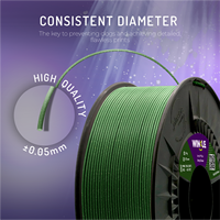 Filament WINKLE PLA HD à paillettes 1,75 mm 1 kg pour imprimante 3D, vente en gros, finition FDM, impression facile, sans déformation, fabriqué en Europe, 0,05 mm