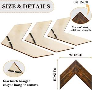 4 pièces Décoration murale rustique en forme de flèche, décoration murale en bois Chevron en bois Chevron Signe décoratif en bois en forme de flèche - Product Image 2