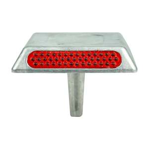 Borne de signalisation routière en aluminium 10x10x2 cm avec tige rotative et lumière clignotante - Product Image 2