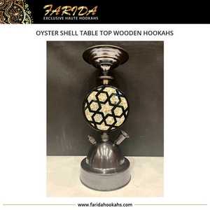 Cachimbas Portátiles Egipcias de Lujo Más Vendidas, Alta Calidad, con Acabado de Concha de Ostra, Base de Madera Pequeña de Acero Inoxidable para Mesa - Product Image 4