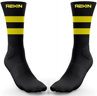 Chaussettes de sport décontractées pour hommes, qualité supérieure, en spandex/polyester, avec logo personnalisé sur le corps, couleurs d'équipe, pour le football et les activités sportives