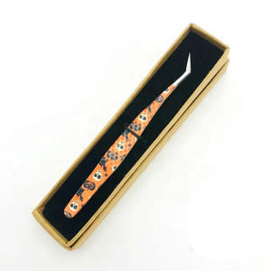 Pinces à épiler en acier inoxydable fabriquées à la main par Kaamir Instruments, revêtement papier personnalisé, pointe lisse, longueur 10 mm, anti-magnétique - Product Image 6