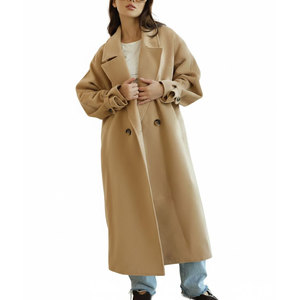 Manteau long décontracté pour femme en laine/polyester avec logo personnalisé, grande taille, respirant, pour les acheteurs en gros - Product Image 1