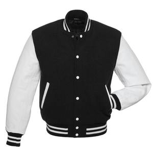 2025 chaqueta de invierno universitaria para hombre con logotipo personalizado, chaqueta de béisbol de lona con cuello levantado, venta al por mayor, diseño de Letterman liso en blanco - Product Image 2