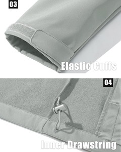 Vestes Softshell de randonnée en polaire polyester sur mesure, taille plus, col montant, coupe régulière, coupe-vent, design personnalisé, marque privée - Product Image 4