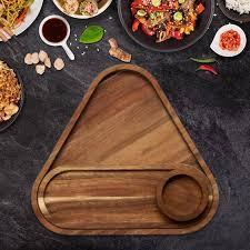 Luxury and Standard Design Round Shaped Serving <b>Tray</b> Made of Wood Kitchenware Dinnerware Use <b>Tray</b> New Arrival - Product Image 4