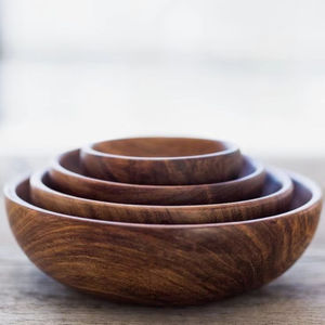 Produit artisanal décoratif Bol d'ustensiles de cuisine en bois Produits à forte demande Bols de cuisine en bois d'acacia respectueux de l'environnement - Product Image 6