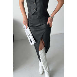 Falda vaquera asimétrica para mujer - Product Image 4