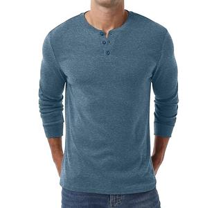 Solid <b>Flannel</b> Henley <b>Shirt</b> Covered Button Double Layer Heavyweight 180g Breathable Spandex/Polyester Eco-Friendly Quick Dry - Product Image 1