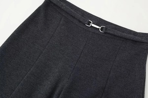 Ensemble pantalon décontracté pour femme, taille haute, fermeture éclair latérale, haut à manches longues ample avec col rabattu, poches, pantalon uni doux, automne - Product Image 3