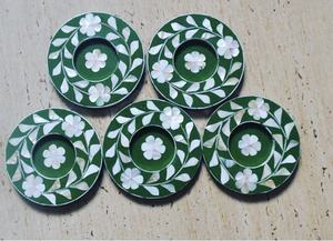 Floral Pattern Luxury Design Coasters For Cup Mug Glass Round Shape Mother Of Pearl Inlay Coasters Home Bar Tea Cup Coasters Set - Product Image 4