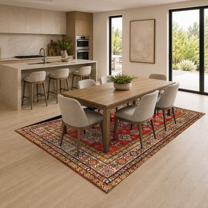 <b>RUGS</b> DEPOT LXDP-1001 Wholesale Red Burgundy Modern Vintage Digital Printed Machine Washable Chenille Area <b>Rug</b> <b>Non</b> <b>Slip</b> - Product Image 4