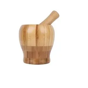 Toptancı doğal ahşap baharat öğütücü harç ve Pestle ot kase Pesto toz harç Pestle el yapımı hap kırıcı