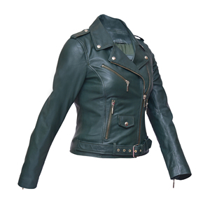 Chaqueta de Motocicleta de Cuero Genuino para Mujer, Clásica, Otoño Invierno, Corte Entallado, Transpirable, Teñida, Reversible, Ecológica, Largo Regular - Product Image 6