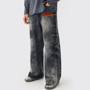 กางเกงยีนส์ทรงหลวมระบายอากาศได้ดีสไตล์สตรีทสูงกางเกงยีนส์แฟชั่น - Product Image 1