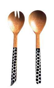 Cuchara de madera hecha a mano con mango de resina, cuchara de cocina con mango con incrustaciones de resina - Product Image 3