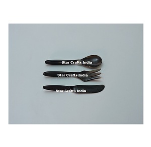 New Arrival American Style Horn Salad Tools Server Set Fork Knife Fork Dishwasher Safe Gift <b>Kitchenware</b> - Product Image 1