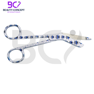 กรรไกรตัดผ้าพันแผล5.5นิ้วเครื่องมือจัดการแผลสีขาวน้ำเงิน - Product Image 5