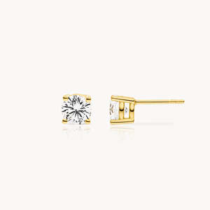 Boucles d'oreilles Ella en or 14 carats avec diamants de laboratoire - Product Image 2
