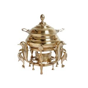 Embossed Design <b>Buffet</b> <b>Food</b> Serving Chafing Dish Gold Plated Finishing Chafing Dish <b>Food</b> <b>Warmer</b> Chafing Dish With Burner Stand - Product Image 3