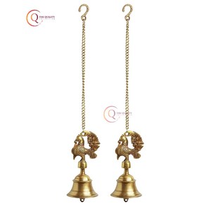 Cloches de porte de Noël dorées faites à la main en métal rustique décoratives suspendues grande finition personnalisée usine vente en gros - Product Image 2