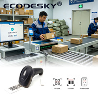 Escáner de Códigos QR 2D CMOS Inalámbrico Portátil EMT2000-RF, Lector de Códigos de Barras para Inventario