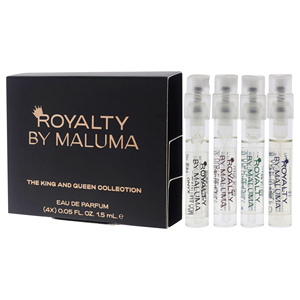 Set regalo di profumo Unisex Royalty by Maluma the King Queen Collection-4 pz Set 0.05oz Onyx EDP Spray per lui 0.05oz granato per lei - Product Image 3