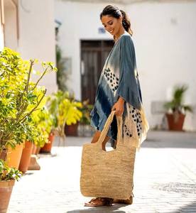 Women's Kaftan Style Pure Rayon Fabric <b>Tie</b>-<b>Dye</b> Knee Length Dress Beach Wear Ruffle Detailing Party Summer Wear Free Size - Product Image 2