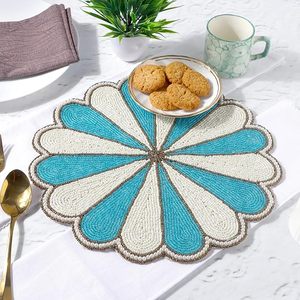 Haute vente fantaisie verre perlé Table à manger napperon élégance tapis décoratif pour les fêtes de mariage meilleur vendeur tapis tampons - Product Image 5