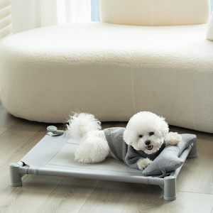 เตียงสัตว์เลี้ยงผ้าอ๊อกซ์ฟอร์ดกันน้ำทนทานต่อการกัดยกแบบพกพาได้เตียงสุนัขยกสูงทนทานสำหรับสุนัขขนาดใหญ่ - Product Image 1