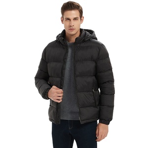 Wholesale Men's Hooded Front Customizable Coated Breathable <b>Waterproof</b> Windproof Puffer Jackets Full Sleeve Casual Winter - Product Image 1