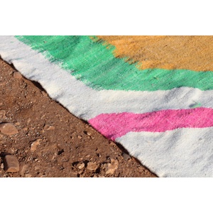 Alfombra Kilim abstracta bereber hecha a mano, gran rectángulo, tejido plano grueso de 10mm para sala de estar, dormitorio o pasillo de adolescentes - Product Image 6