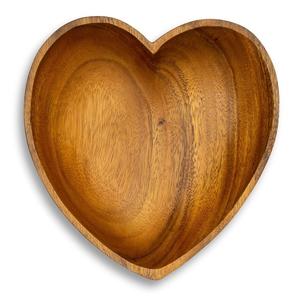 Bol en bois en forme de cœur pour noix et collations, bois d'acacia naturel, mangue - Product Image 6