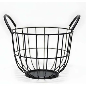 Panier de fruits et légumes en fil de fer tricoté en métal noir pour cuisine et table à manger - Product Image 3