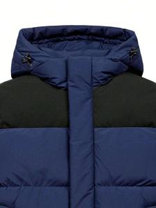 2025-26, ropa de calle de calidad superior, chaqueta acolchada elástica informal de invierno de poliéster personalizada para hombre, abrigo de burbujas con capucha de dos tonos para hombre - Product Image 3