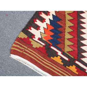 พรมคิลิมวินเทจ ขนาด 2.2x3.8 ฟุต (66x116 ซม.) ลายตารางสีแดง พรมตุรกี - Product Image 5