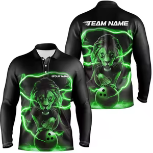 OEM Custom Your Design Sublimated Bowling <b>Polo</b> Jersey Quick Dry Breathable Team Sports Bowling Shirts Sublimation Print OEM Logo - Product Image 5