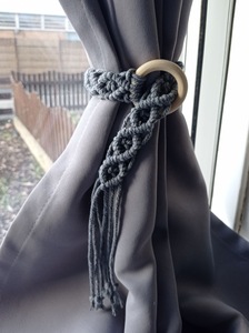 Macrame Leaf <b>Curtain</b> Boho Minimalist Decor <b>Curtain</b> Holder Modern Window Tiebacks Unique Home Decorative House - Product Image 3