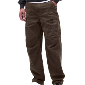 2026 Men's Eco-Friendly Canvas Cargo Pants Denim Fabric Casual Mid Waist Quitter Zip Lightweight Washed Men Cargo Pant - Product Image 2