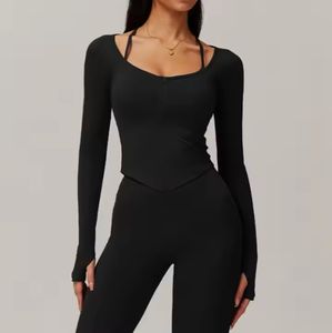 Haut de gymnastique à séchage rapide de haute qualité pour femmes à manches longues Yoga et course à pied veste d'exercice respirant Fitness vêtements d'activité - Product Image 4