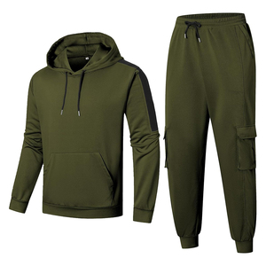 Survêtement cargo léger à manches longues pour adulte, pull-over en tissu doux, poignets côtelés, vêtements de sport, survêtement cargo pour homme - Product Image 1