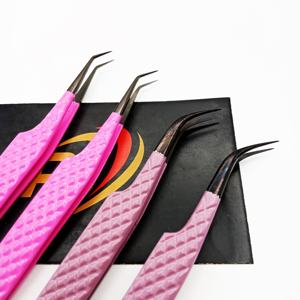 Wholesale Customized CNC Heart Design Sharp Black Stainless Steel Professional Anti-Static Durable <b>Tweezers</b> Eyelash <b>Tweezers</b> - Product Image 3